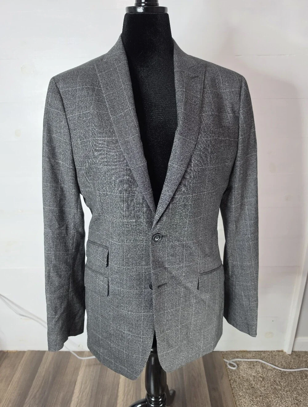 Banana Republic 100% Wool Glen Plaid Blazer Jacket Slim Fit 40 Long Preppy. 40L